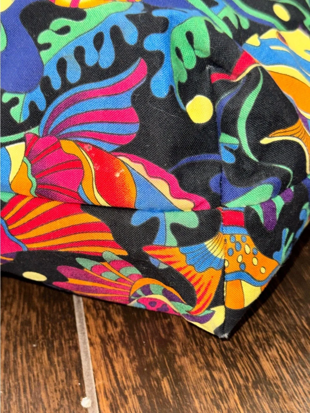 Vintage 90s Design Hawaii by Victor Tropical Fish Neon Tote Bag - Excellent Cond